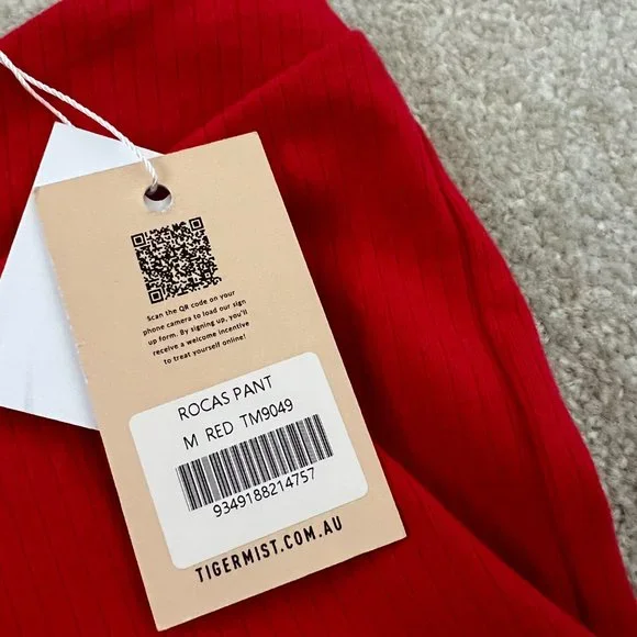 NWT Tiger Mist Rocas Zip Up Crop Flare Pants M Red - Picture 9 of 12